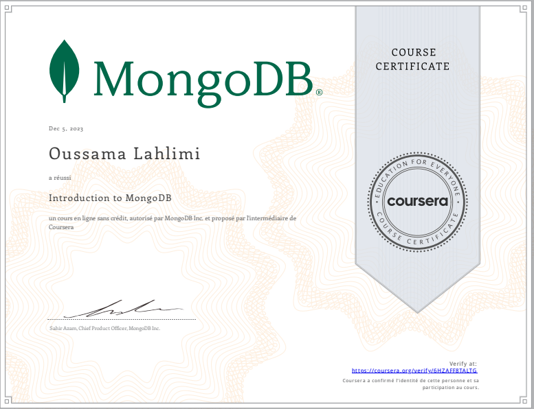 MongoDB oussama lahlimi